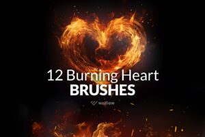 12 Burning Hearts Free Photoshop Brushes 1