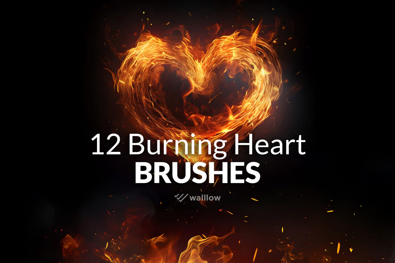 12 Burning Hearts Free Photoshop Brushes 1