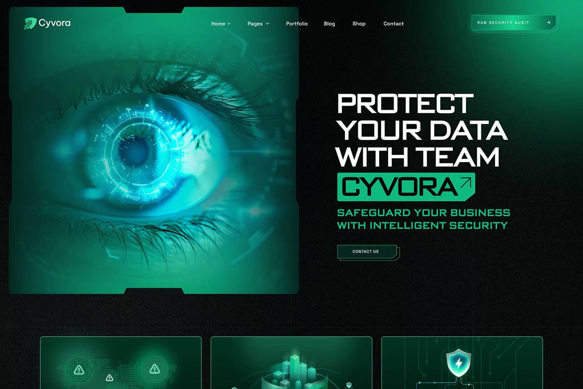 Cyvora – Free Cyber Security Services WordPress Theme 2