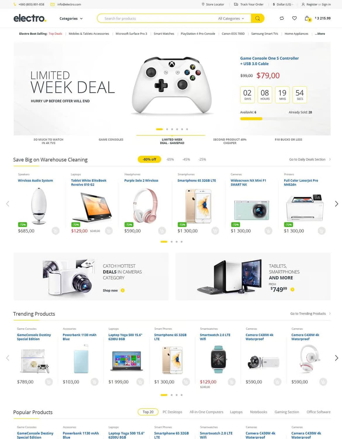 Electro Free Electronics Store WooCommerce Theme 3