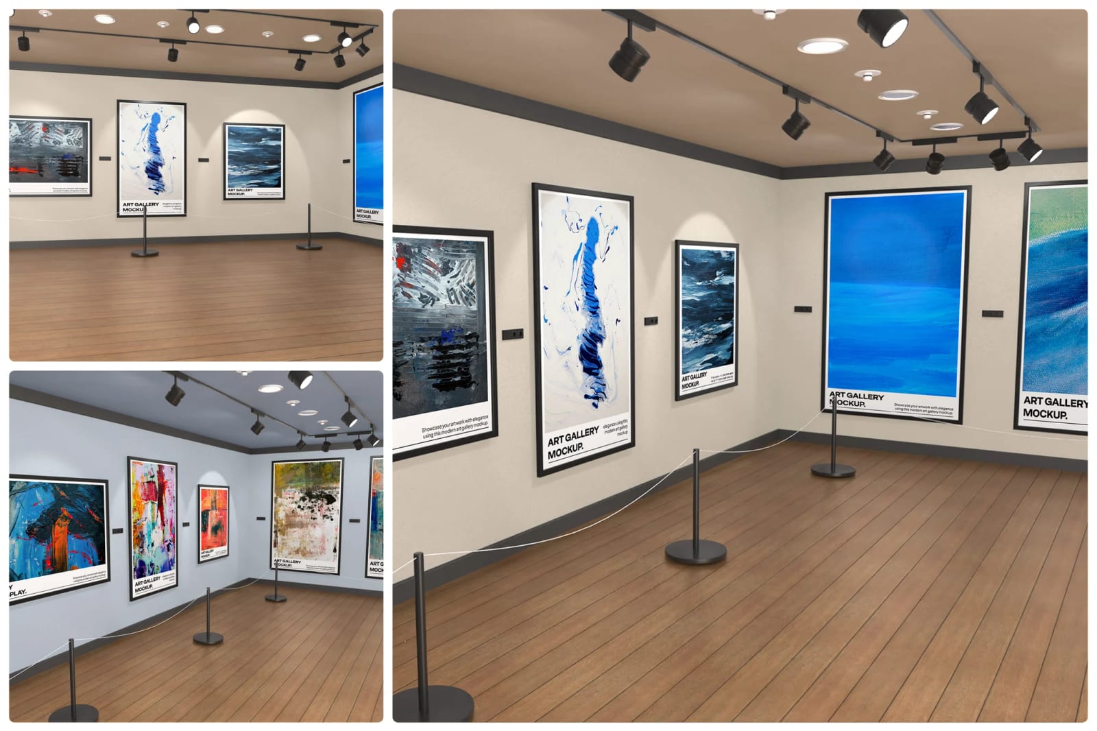 Free Art Gallery Mockup – Realistic PSD Set 1