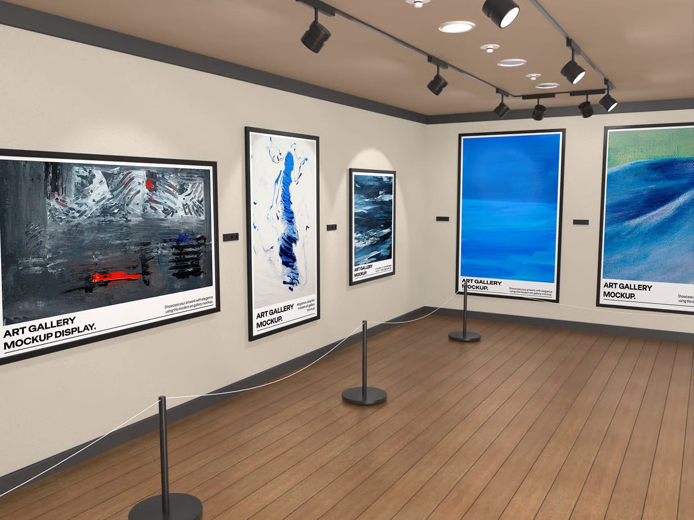 Free Art Gallery Mockup – Realistic PSD Set 2