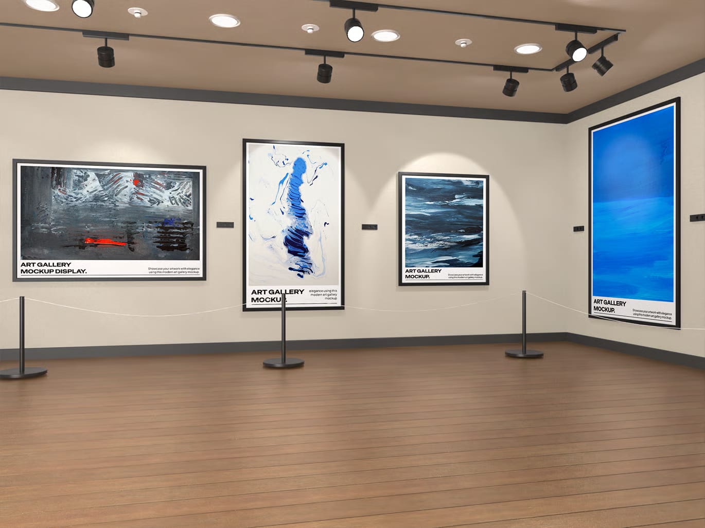 Free Art Gallery Mockup – Realistic PSD Set 3