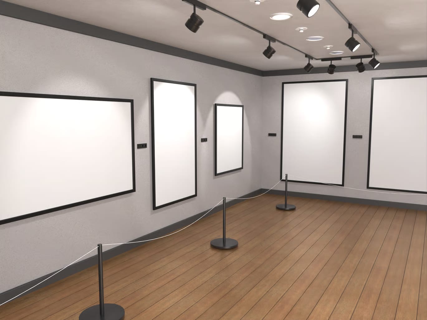Free Art Gallery Mockup – Realistic PSD Set 4