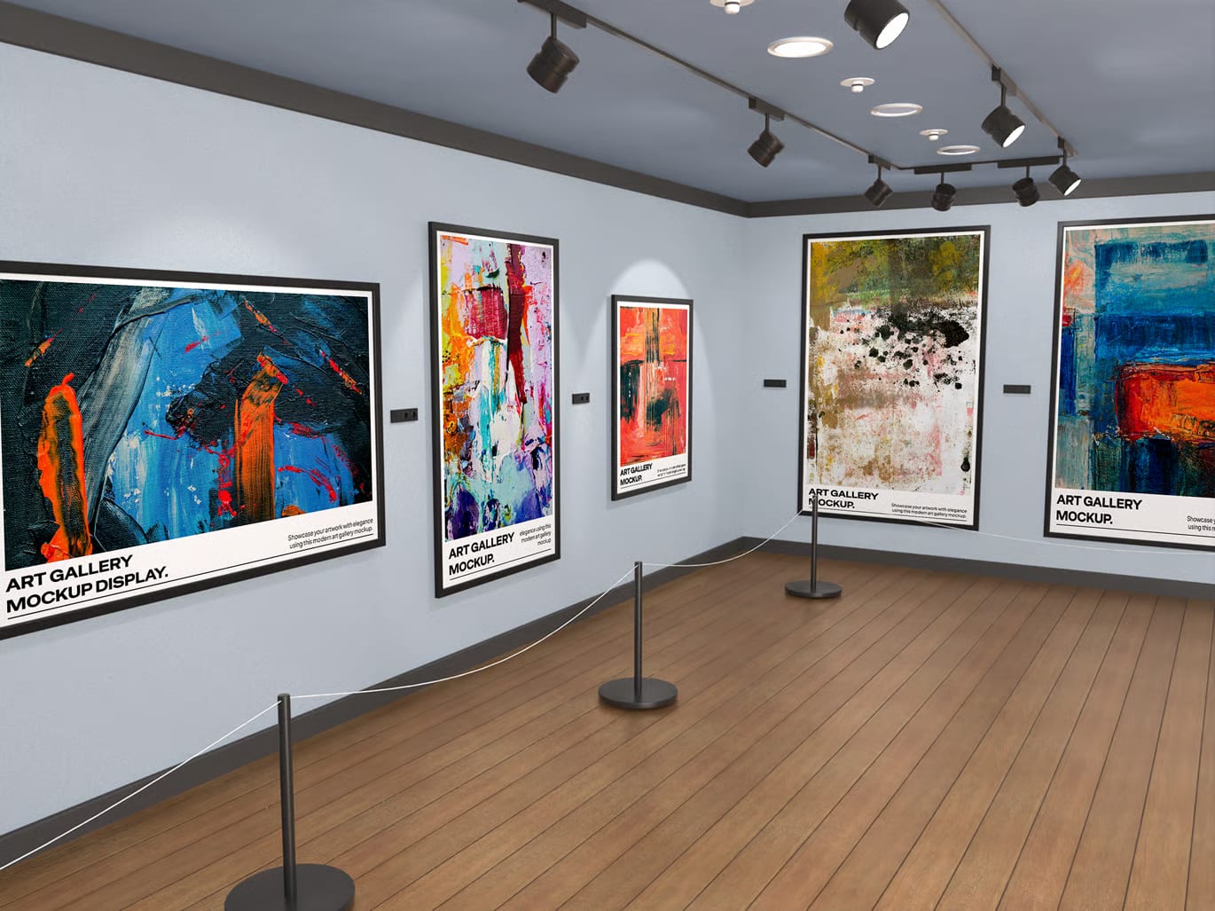 Free Art Gallery Mockup – Realistic PSD Set 5
