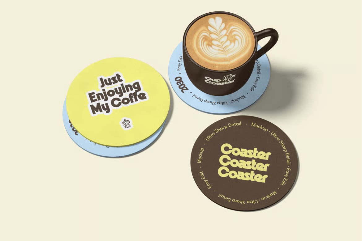Free Coaster Mockup Coaster 2