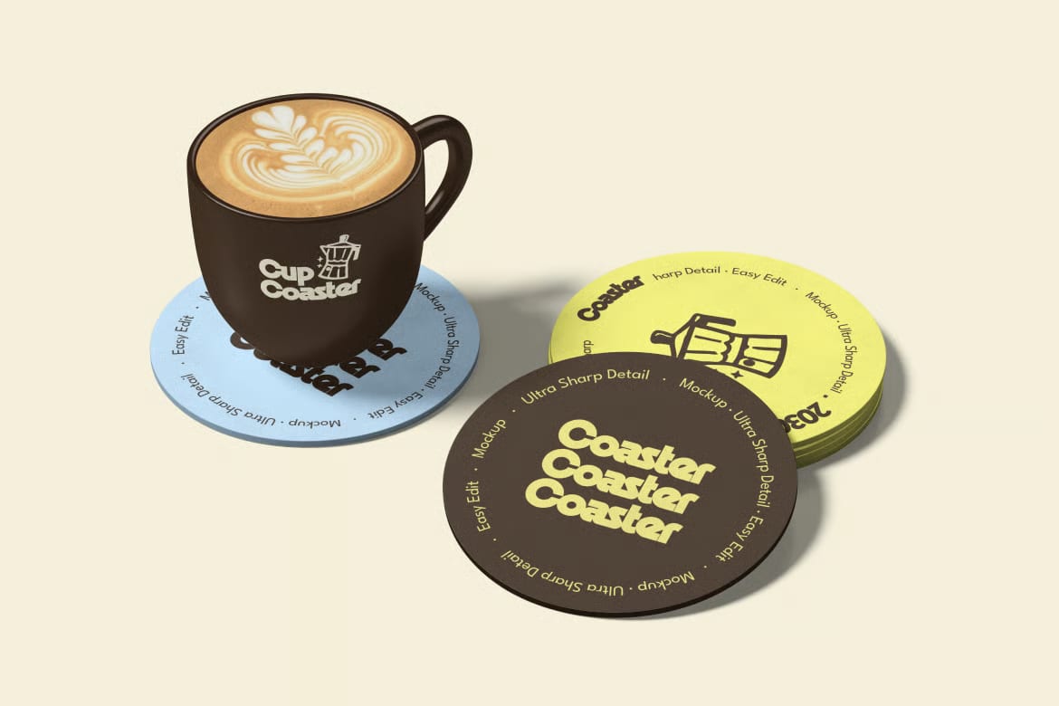 Free Coaster Mockup Coaster 4