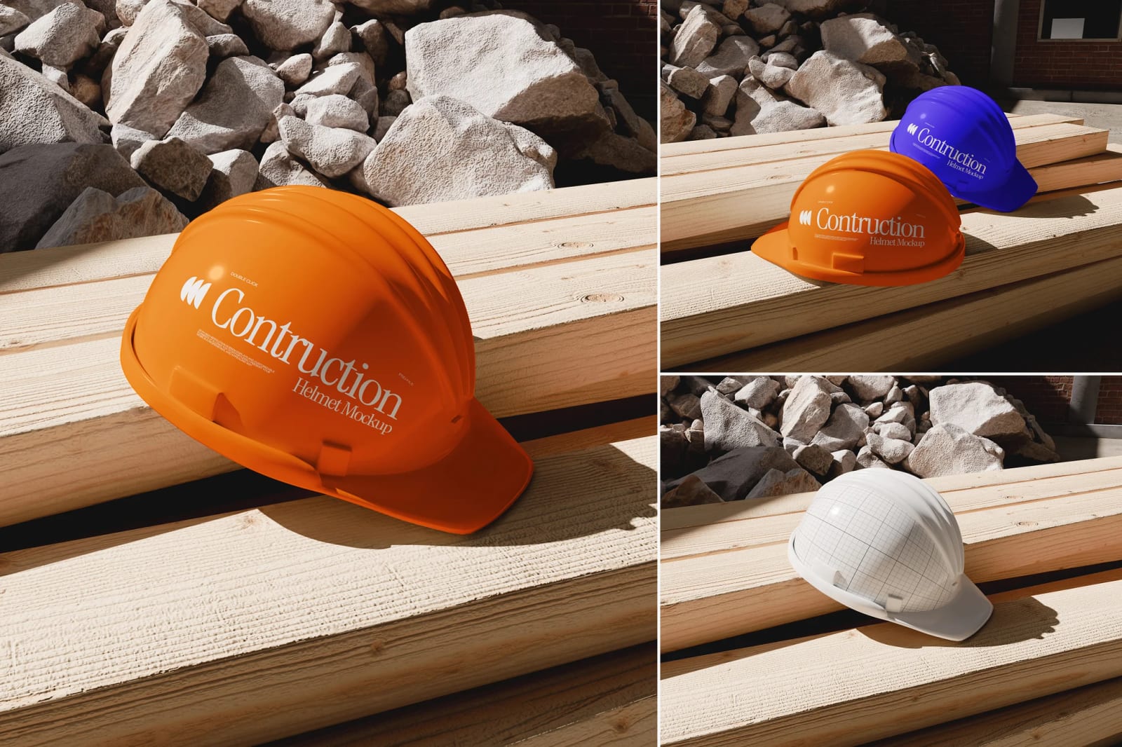 Free Construction Helmet Mockup – Realistic PSD Mockup Set 1