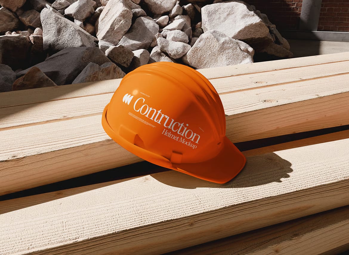 Free Construction Helmet Mockup – Realistic PSD Mockup Set 2