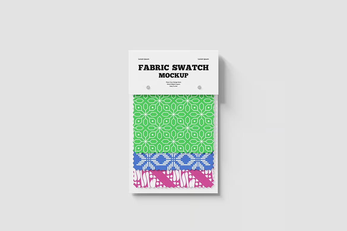 Free Fabric Swatch Mockup Set – 5 PSD Files 3