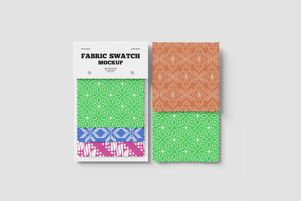 Free Fabric Swatch Mockup Set – 5 PSD Files 4
