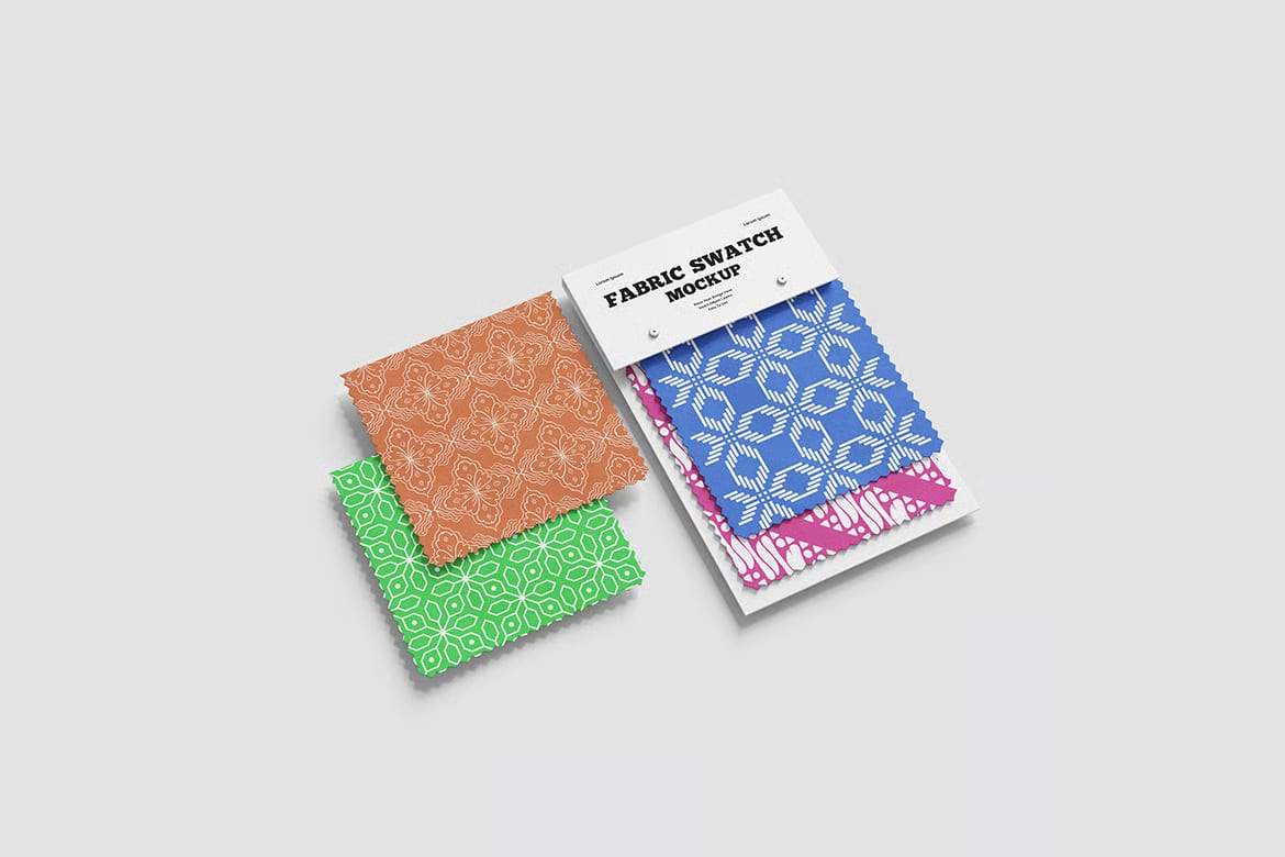 Free Fabric Swatch Mockup Set – 5 PSD Files 5