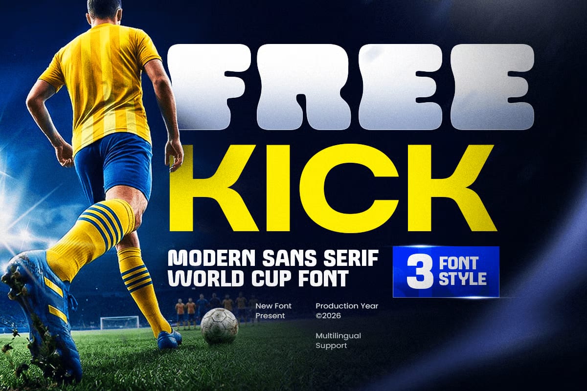 Free Kick Free Unique Branding Logo World Cup Font 1