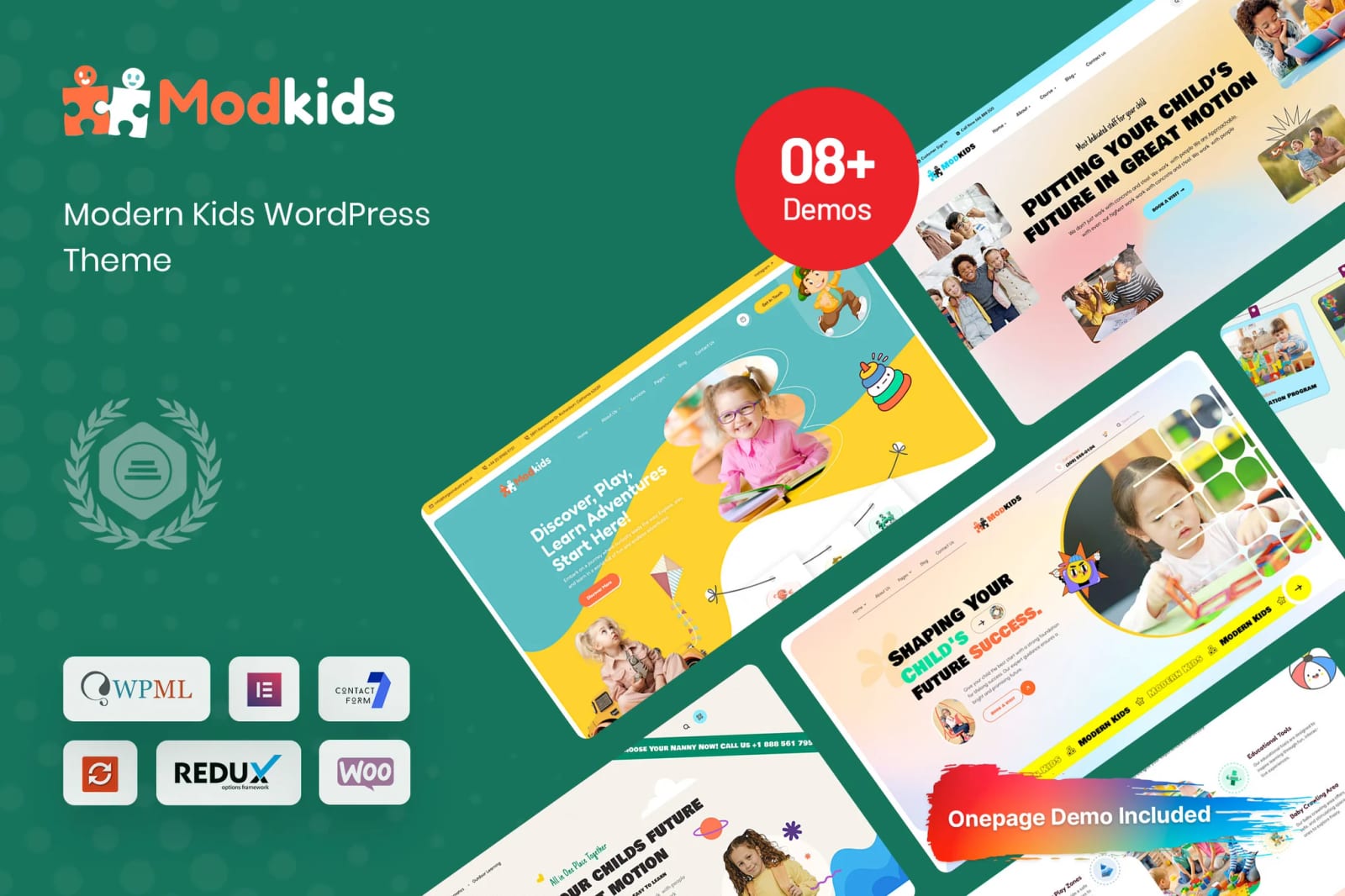 Free Modkids WordPress Theme – Modern Kindergarten & Preschool Design 1