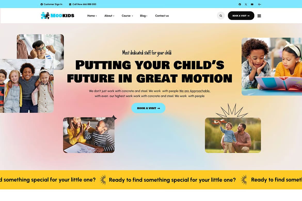 Free Modkids WordPress Theme – Modern Kindergarten & Preschool Design 2