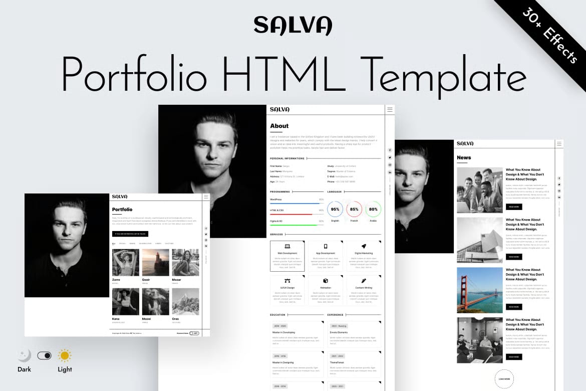 Free Salva HTML Personal Portfolio Template 1