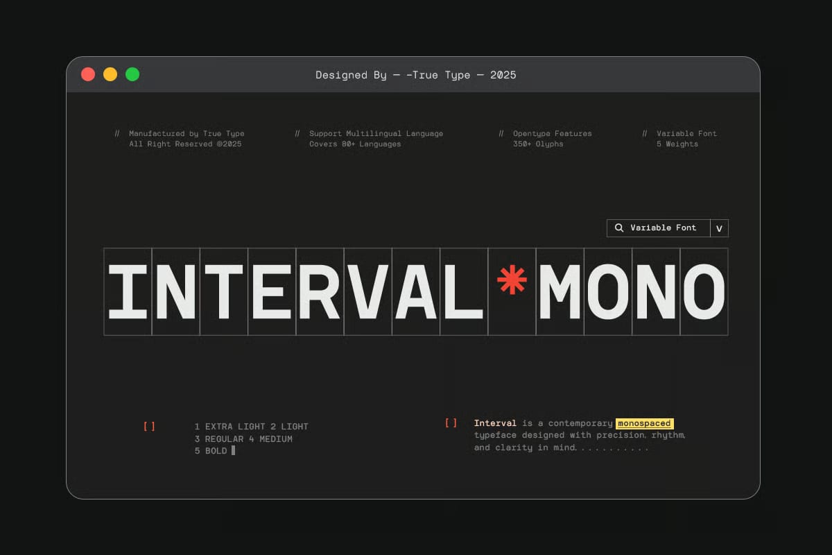 TBJ Interval Free Font – Modern Monospace Sans Serif 1