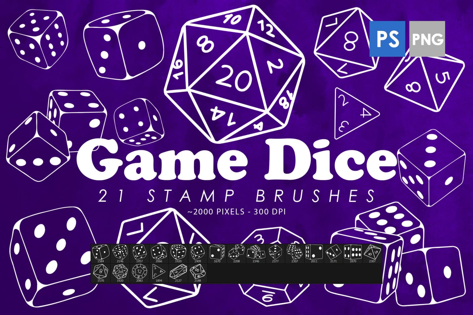21 Game Dice Free Photoshop Stamp Brushes 1