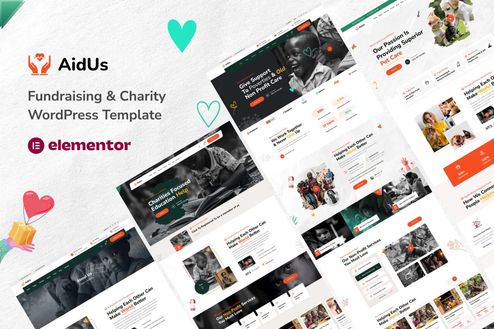AidUs Free Fundraising & Charity WordPress Theme 1