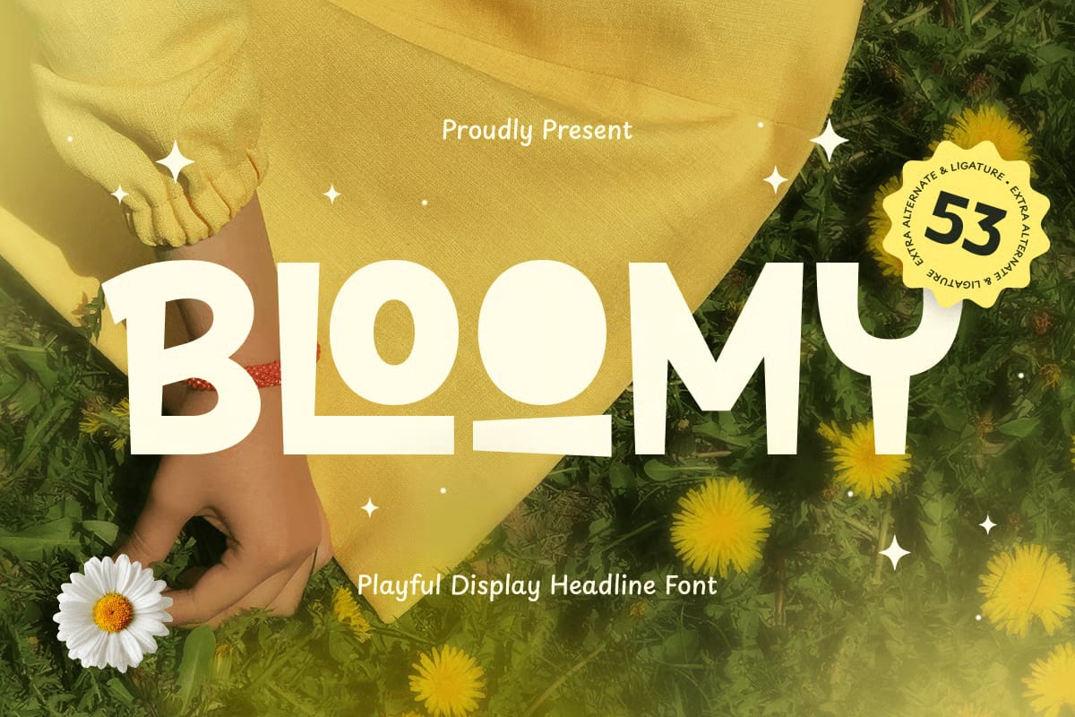 Bloomy Free Playful Display Headline Font 1