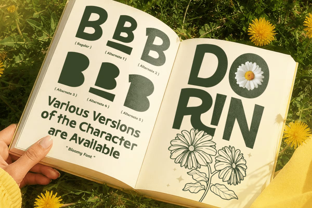 Bloomy Free Playful Display Headline Font 8