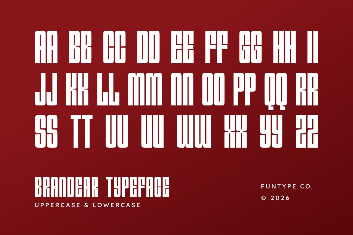 Brandear Free Modern Condensed Sans Serif Font 2