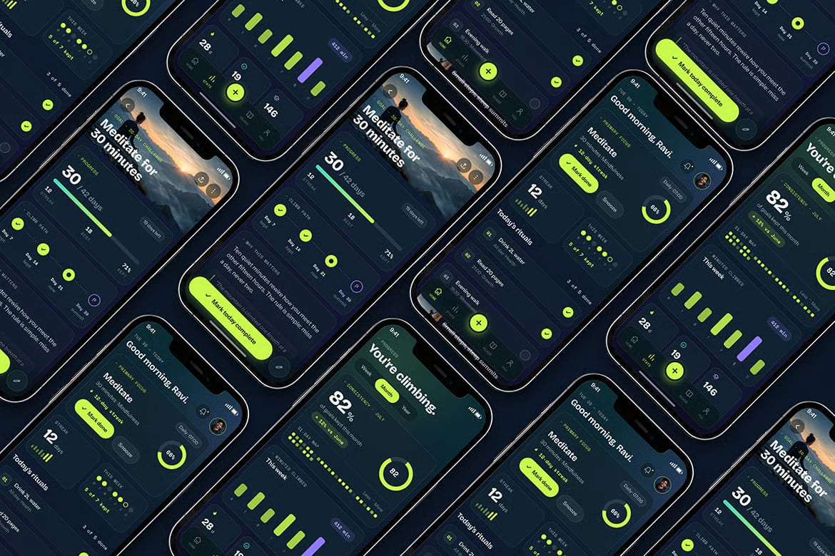 Cairn Free Climbing Habit Tracker App UI Kit 3