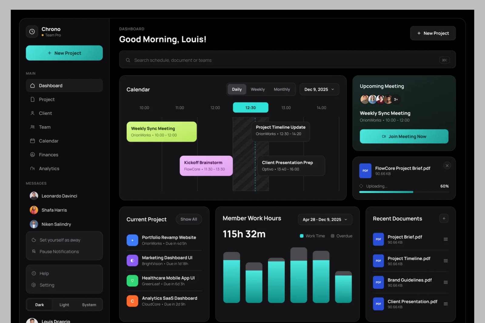 Chrono Free Project Management Dashboard 1