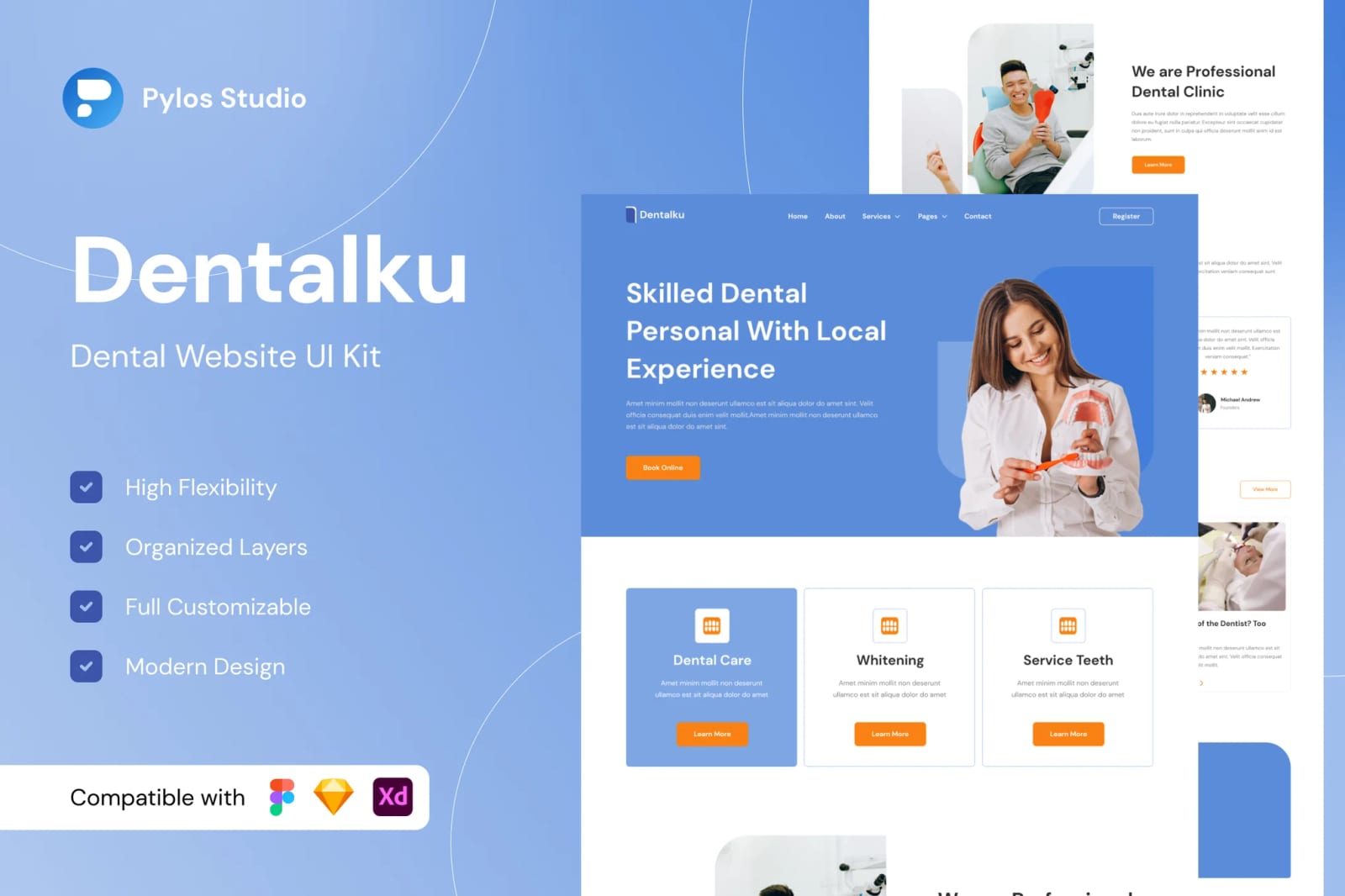 Dentalku Free Dental Website UI Kit 1
