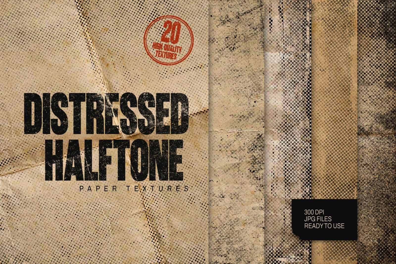 Distressed Halftone Paper Texture #03 Free 1