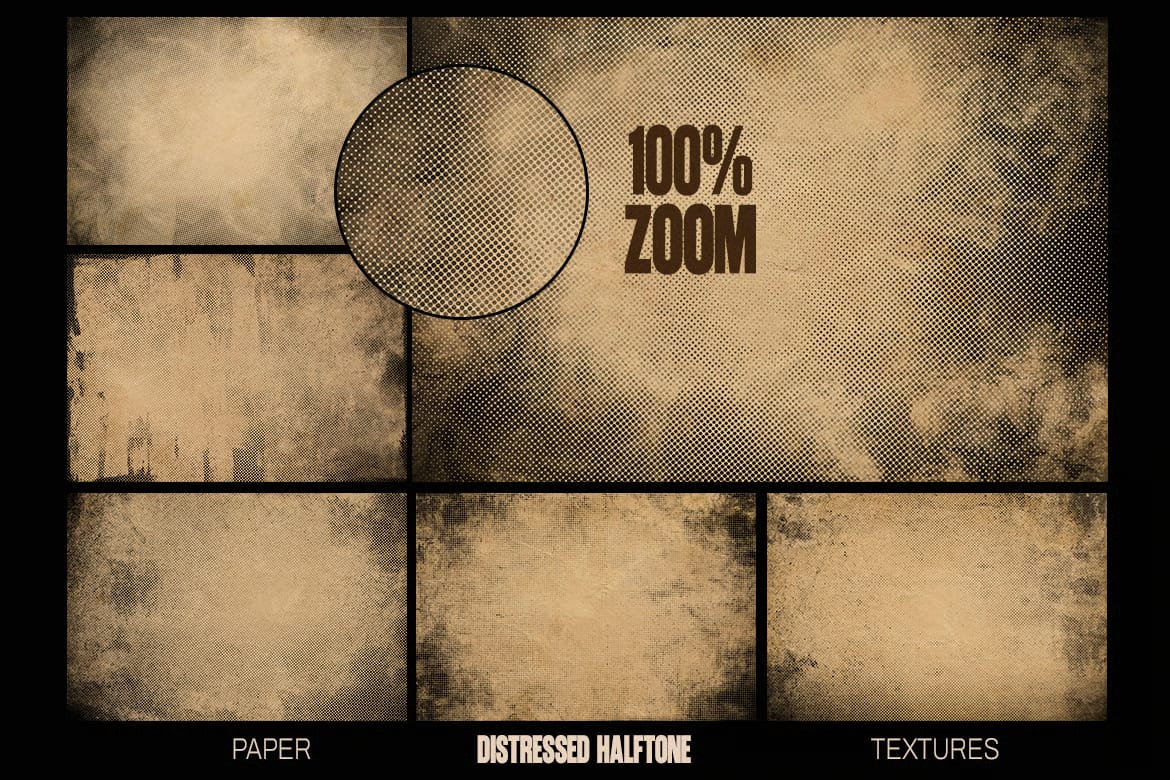 Distressed Halftone Paper Texture #03 Free 2