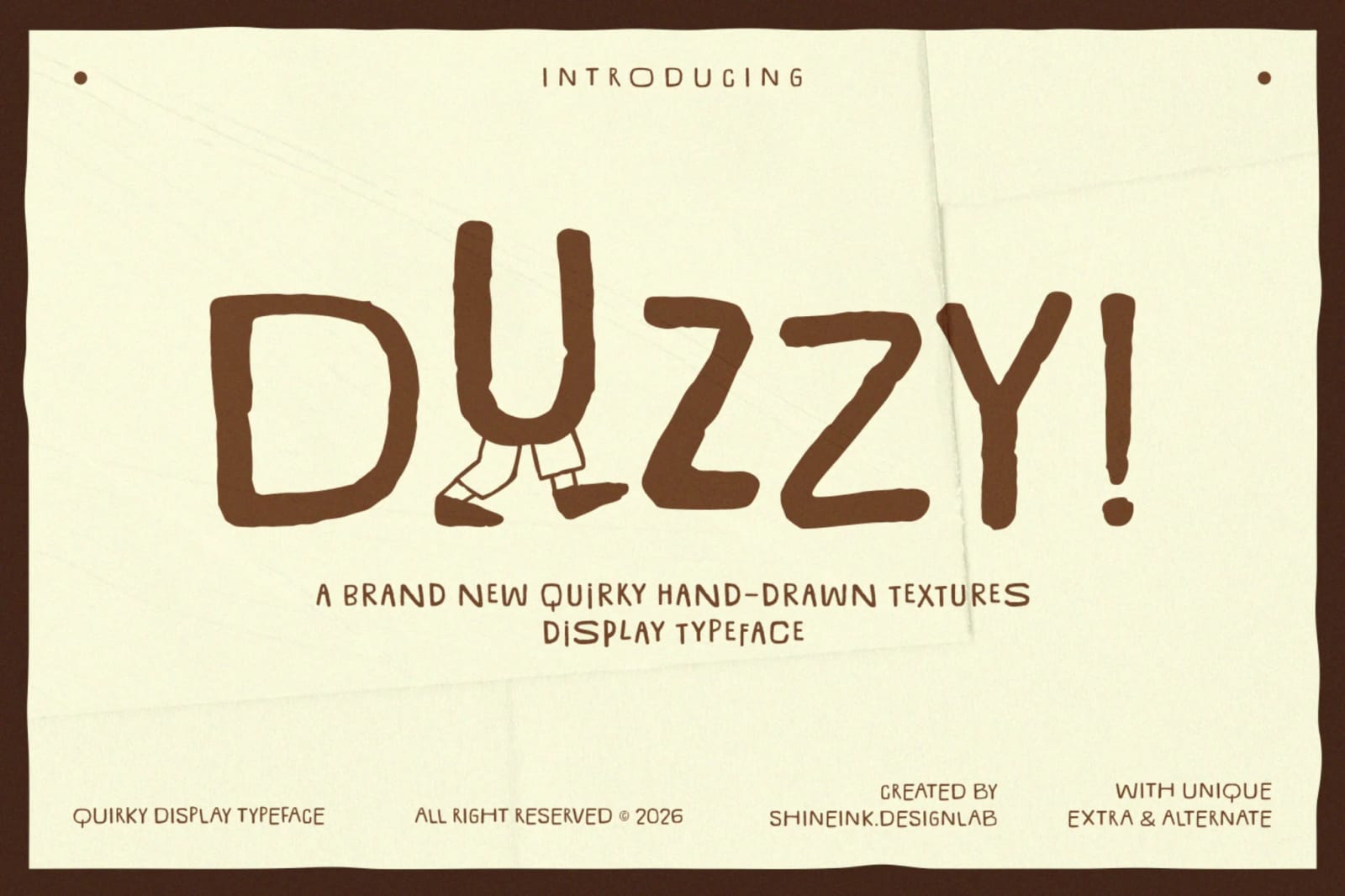 Duzzy – Free Quirky Hand-Drawn Display Typeface 1