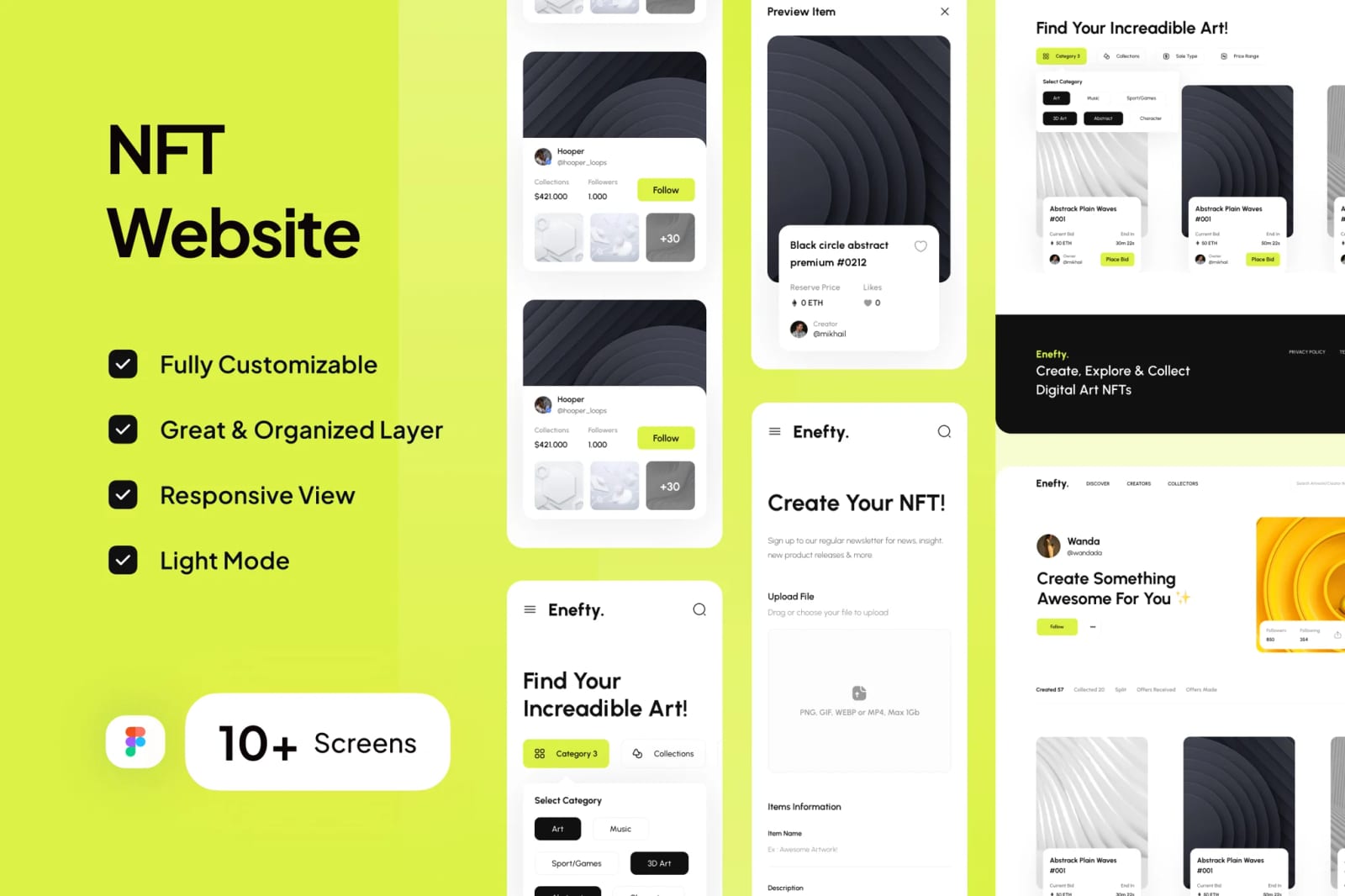 Enefty Free NFT Website UI Kit (Part 2) 1