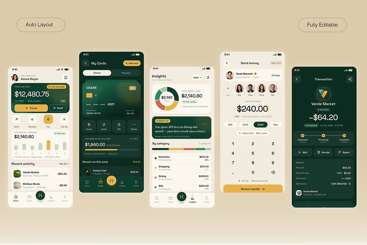 Finora Free Finance Mobile App UI Kit 3