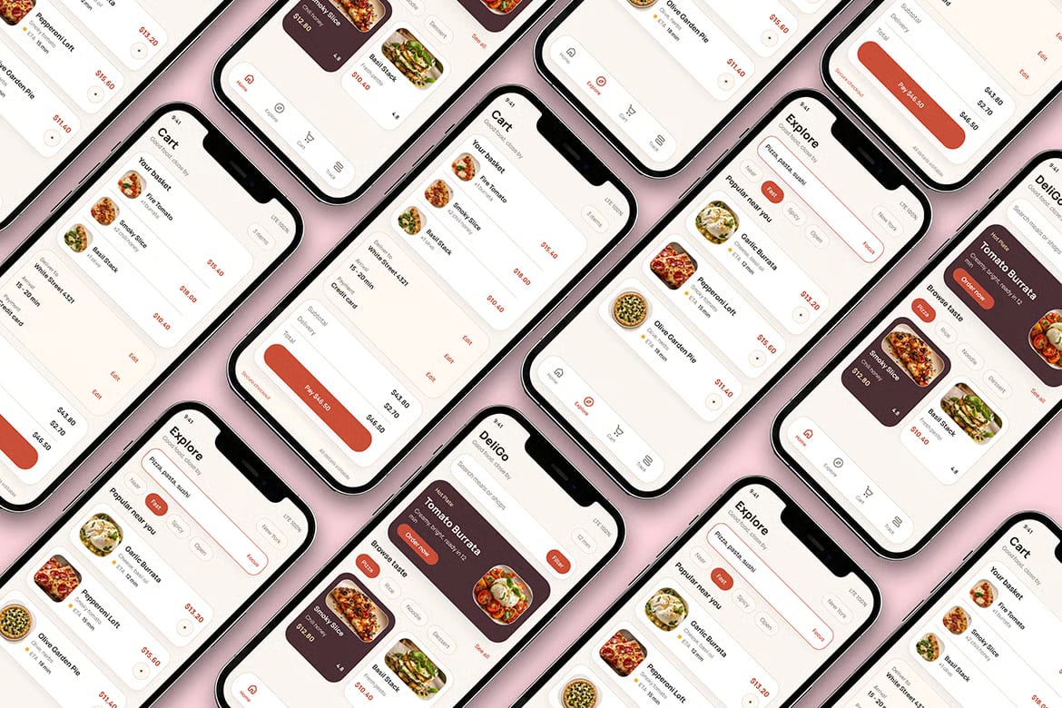 Food Delivery Mobile App Free UI Kit 2