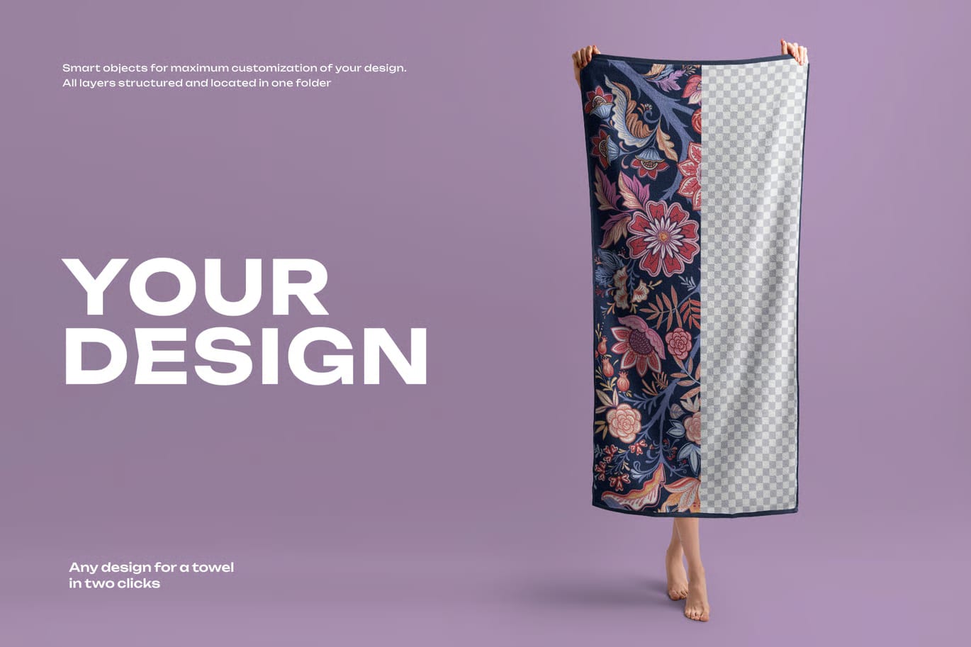 Free 2 Mockup of a Large Bath / Beach Towel 2