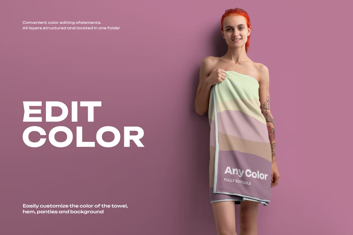 Free 2 Mockup of a Large Bath / Beach Towel 3