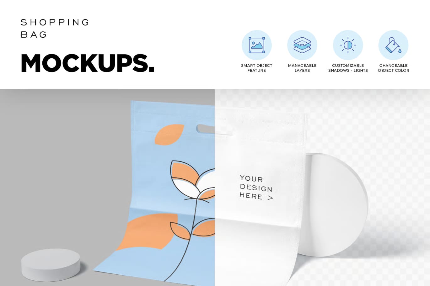 Free 5 Beautiful Shopping Bag Mockups 5