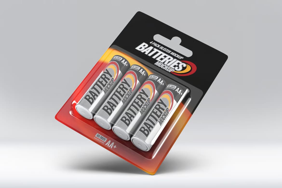 Free Battery Blister Pack Mock-Up 4