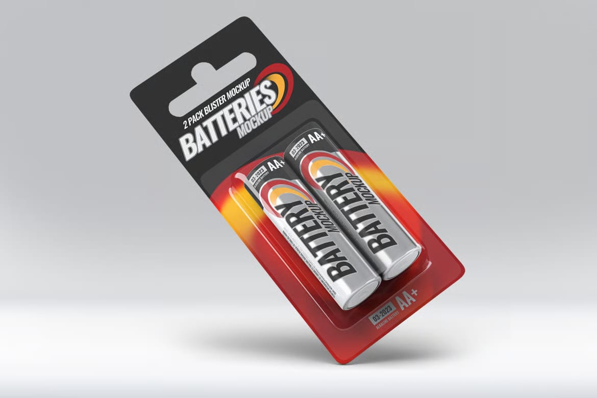 Free Battery Blister Pack Mock-Up 5