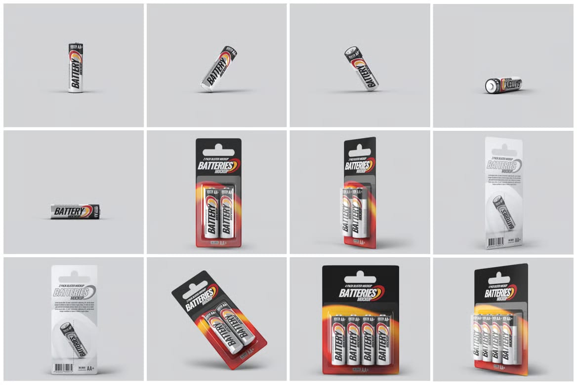 Free Battery Blister Pack Mock-Up 6