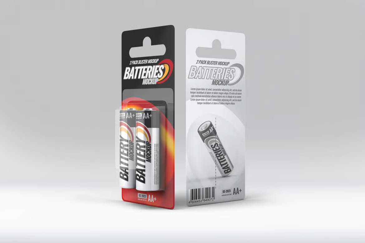 Free Battery Blister Pack Mock-Up 8