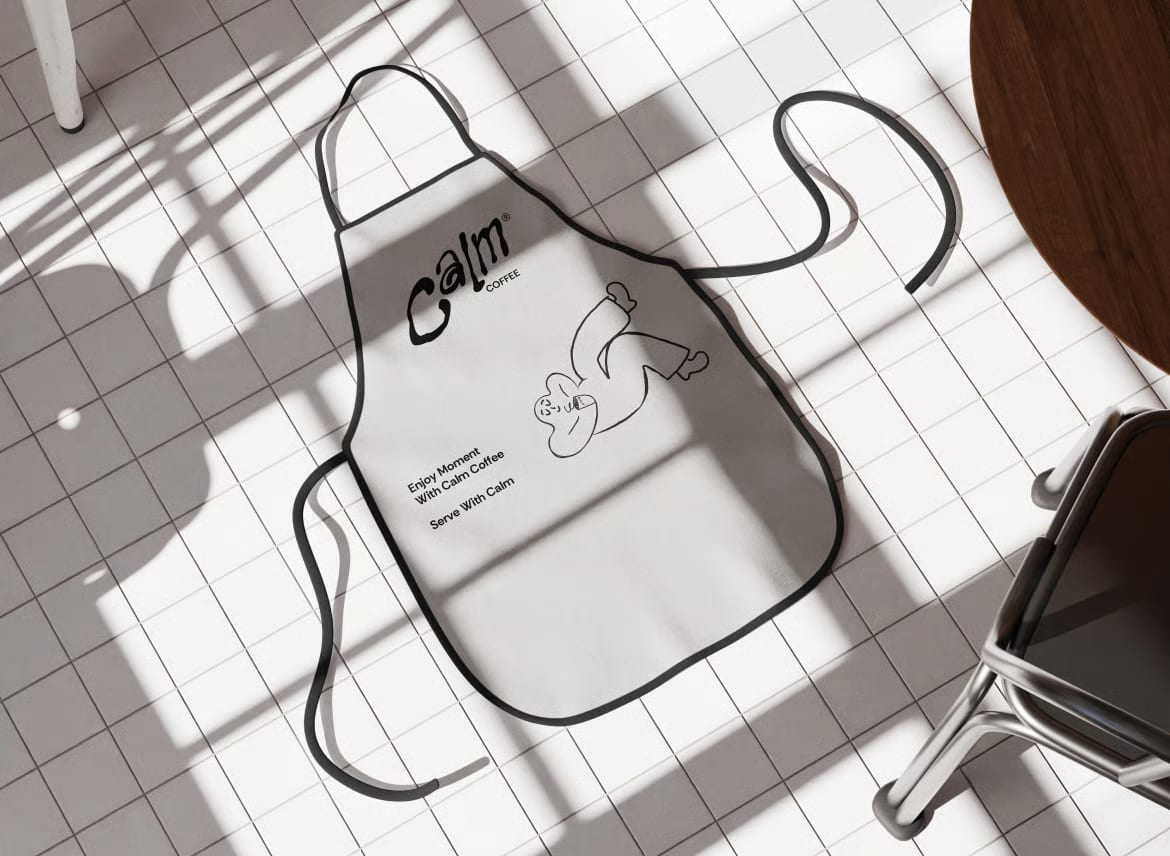 Free Cafe Apron Mockup 2