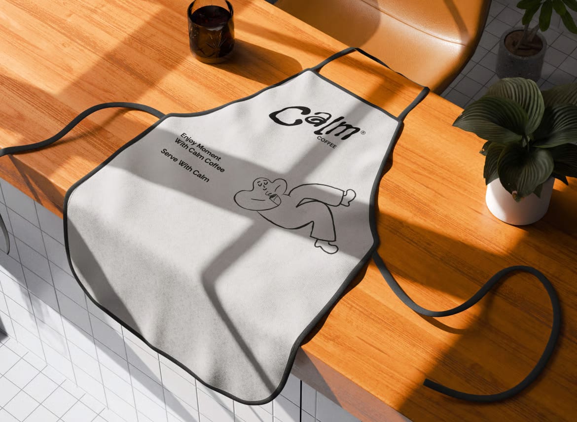 Free Cafe Apron Mockup 3