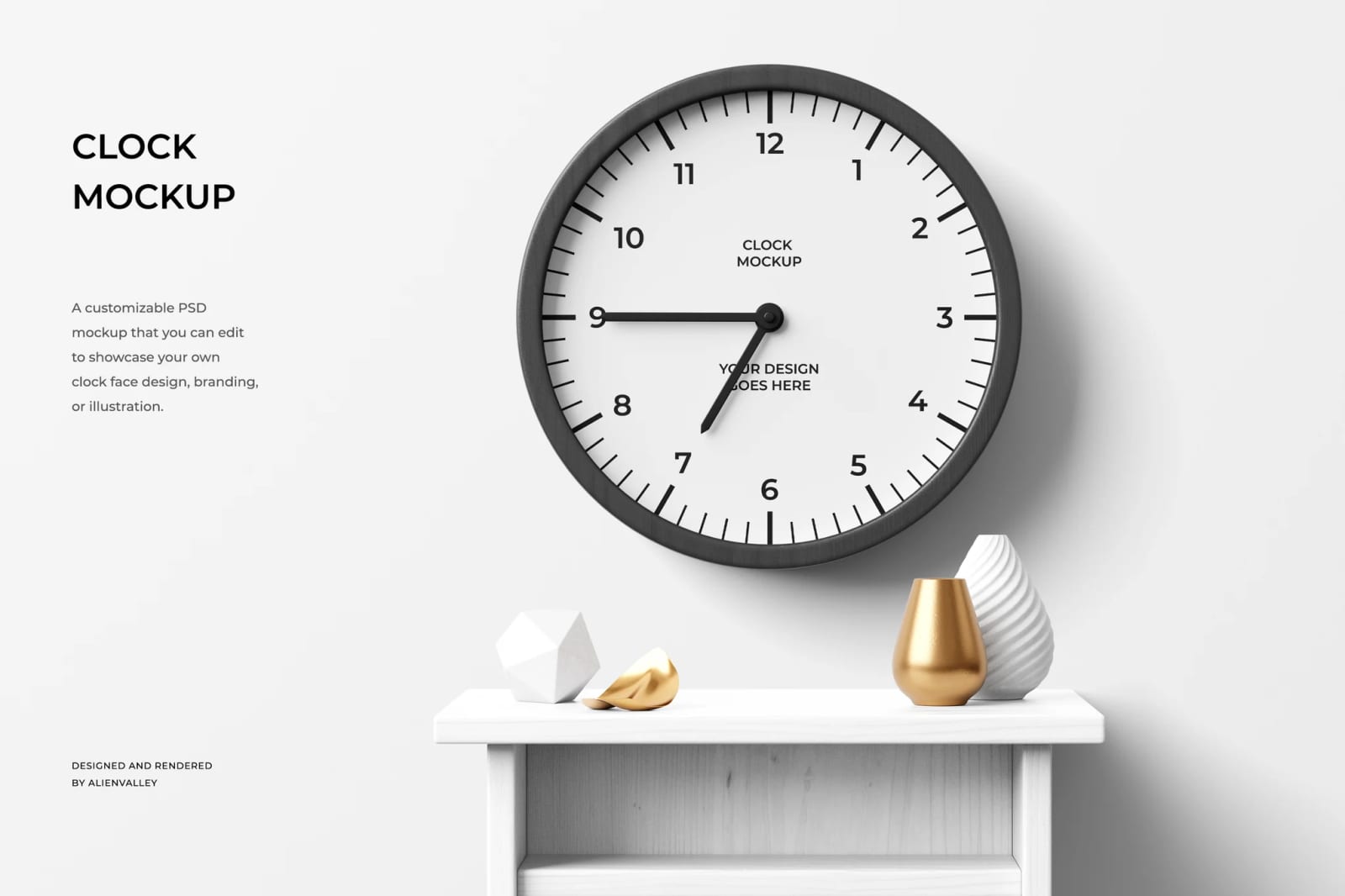 Free Clock Mockup 1