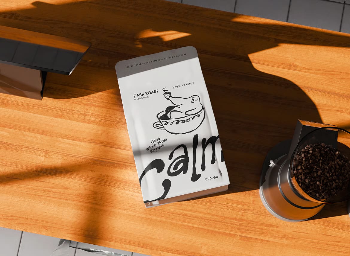 Free Coffee Pouch Mockup 3