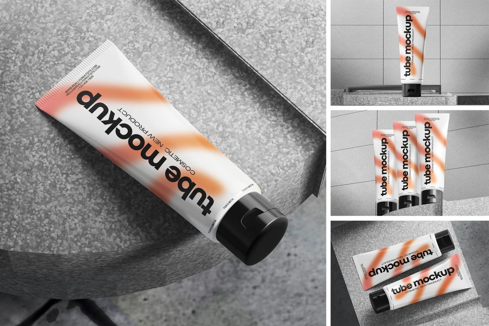 Free Cosmetic Tube Packaging Mockup 1