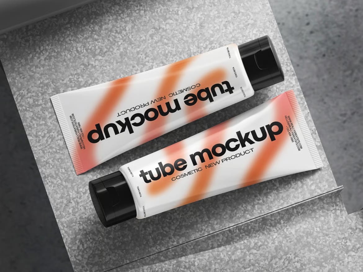 Free Cosmetic Tube Packaging Mockup 2