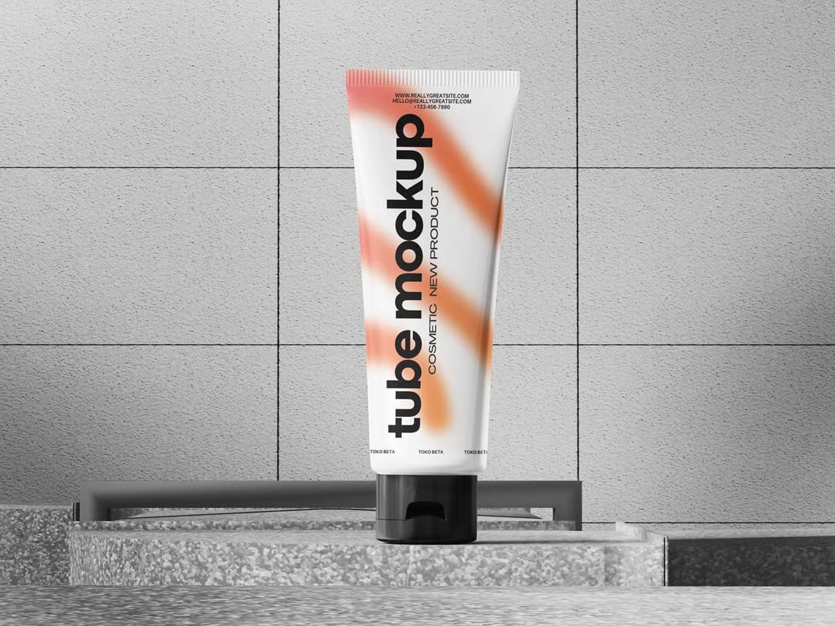 Free Cosmetic Tube Packaging Mockup 4