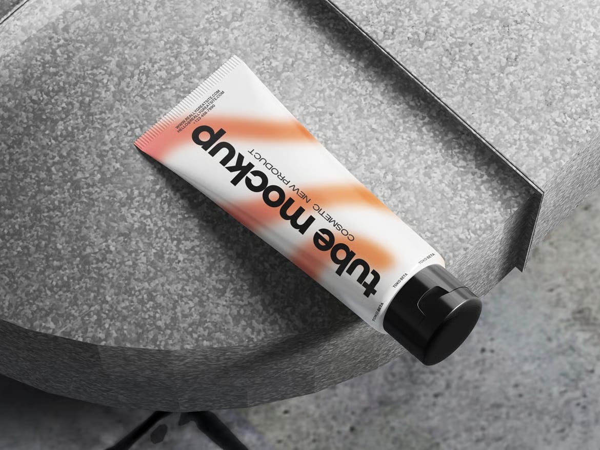 Free Cosmetic Tube Packaging Mockup 5